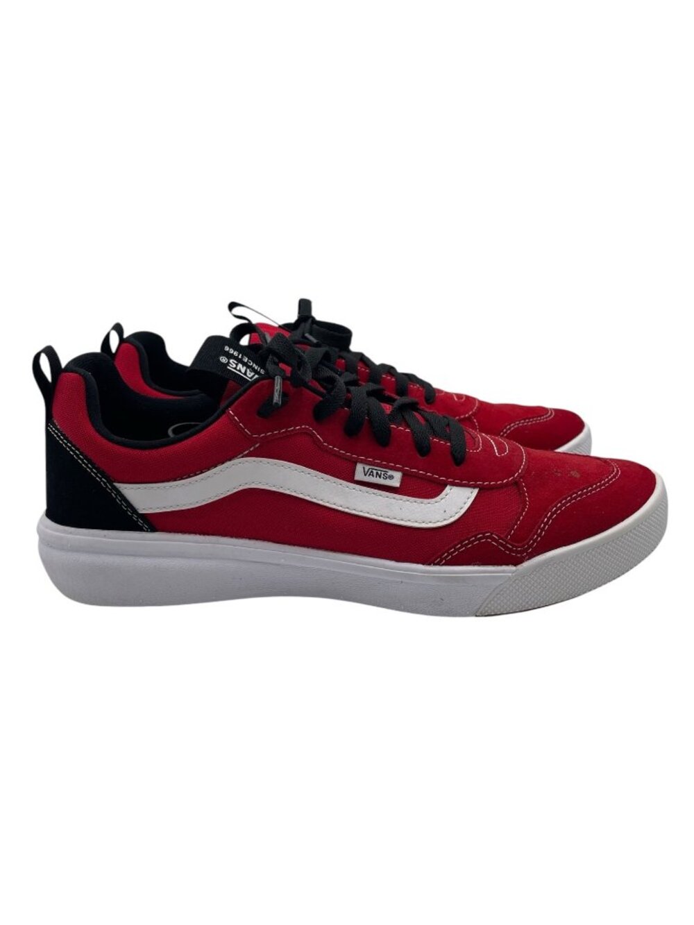 Vans Men's Filmore Red/Black Leather Tipped Canvas Mix Tennis Shoes - Size 12